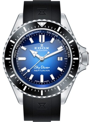 Edox 801203NCABUIDN Çelik Siyah Erkek Kol Saati