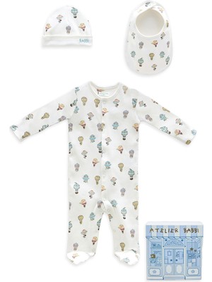 Atelier Babbi Çok Renkli 3lü Unisex Bebek Yenidoğan Seti