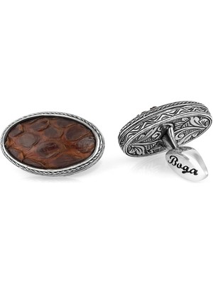 Boga Snake Oval Sml Gümüş Kol Düğmesi