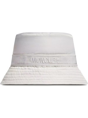 Moncler Beyaz Logo Detaylı Kadın Bucket Şapka