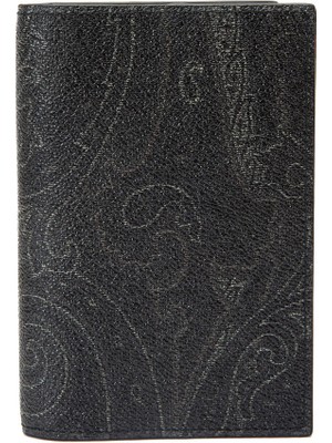 Etro Siyah Şal Desenli Pasaportluk