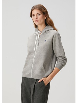 Polo Ralph Lauren Gri Kapüşonlu Fermuarlı Sweatshirt