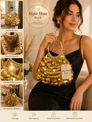 Müjde Pullu Gold Çanta ⭐