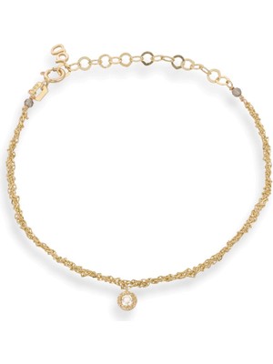 Ginza Design Jewelry Honey Pırlanta Taşlı 14 Ayar Altın Kadın Bilezik