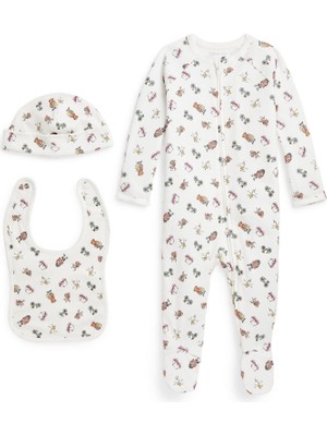 Polo Ralph Lauren Çok Renkli Desenli Unisex Bebek 3lü Set