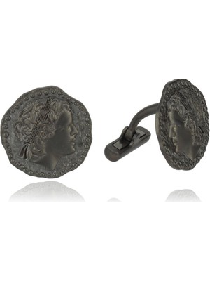 Melie Jewelry Marcus 925 Ayar Gümüş Oksitli Erkek Kol Düğmesi