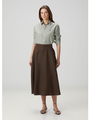 Polo Ralph Lauren Kahverengi Midi Etek