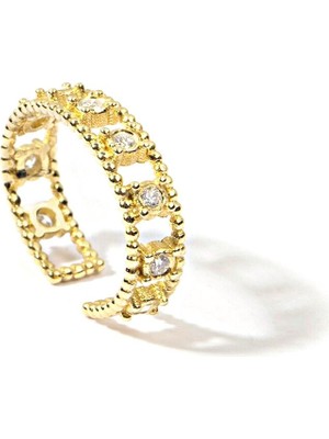 The Anoukis 9 Diamonds 14 Ayar Yellow Gold Ear Cuff