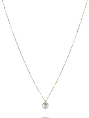 Safir Mücevher Anka Baget 14 Ayar Rose Gold Pırlanta Kadın Kolye