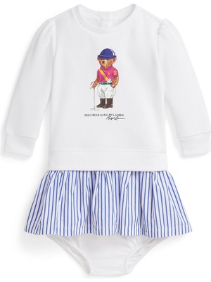Polo Ralph Lauren Polo Bear Beyaz Kız Bebek Elbise