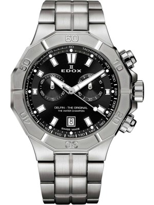Edox 10113-3M-NIN Gri Çelik Erkek Kol Saati