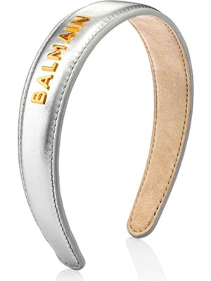 Balmain Leather Headband Silver Büyük Boy Kadın Taç