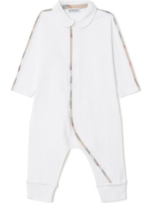 Burberry Hamilton Set Stretch Cotton Three-Piece Beyaz Bebek Tulum