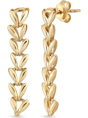 Orena Jewelry Herringbone 14 Ayar Altın Kadın Küpe