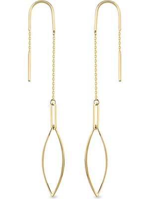 Orena Jewelry Sallantılı Oval 14 Ayar Kadın Altın Küpe