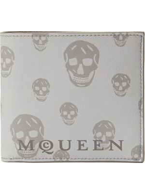 Mcqueen Gri Logo Desenli Erkek Deri Cüzdan