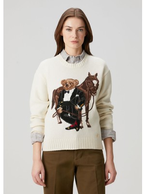 Polo Ralph Lauren Polo Bear Krem Yün Kazak