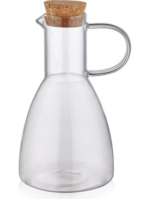 The Mia Şeffaf Cam Mantar Kapaklı Yağlık ve Sirkelik 400 ml