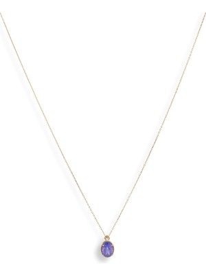 Ginza Design Jewelry Biggee Tanzanite Pırlanta Taşlı 14 Ayar Altın Kadın Kolye