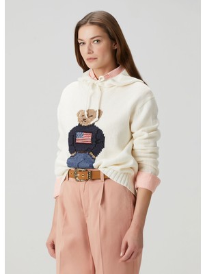 Polo Ralph Lauren Polo Bear Krem Kapüşonlu Triko