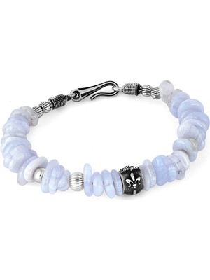 Boga Fleur De Lis Tourmaline Erkek Gümüş Bileklik