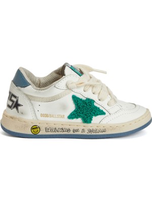 Golden Goose Ball Star Yeşil Çocuk Deri Sneaker