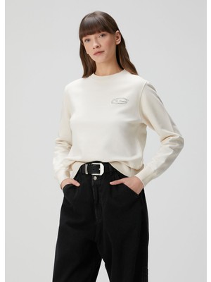 Golden Goose Athena Kırık Beyaz Baskılı Sweatshirt