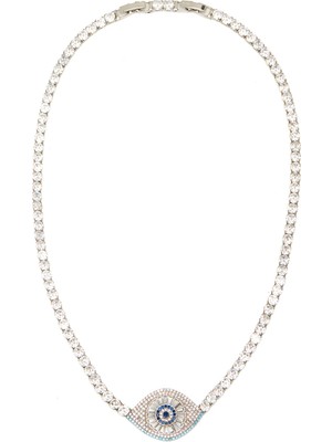  collection silver gözlü taşlı kadın kolye