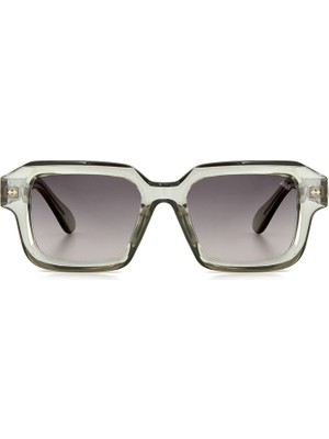 Mess Frames Drip Gri Transparan Asetat Unisex Güneş Gözlüğü