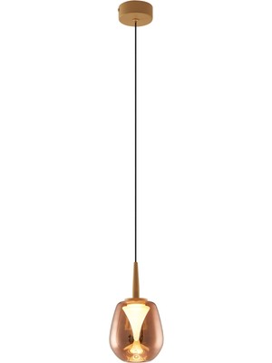 Bakara Collection Andromeda Bakır Cam Uzun Tekli LED Sarkıt Avize 12 x 200 cm