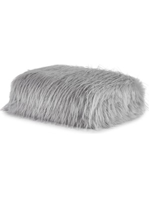 Rumija Home Gri Luxury Suni Kürk Throw Battaniye 140 x 190 cm