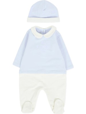Fendi Açık Mavi Unisex Bebek Tulum Seti