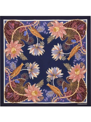 Ferragamo Water Lilies Kadın Ipek Fular