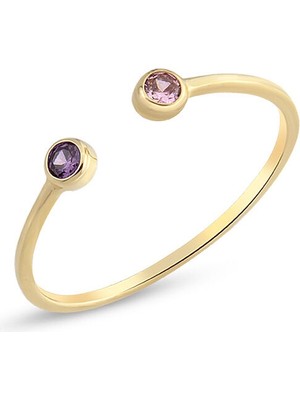 Orena Jewelry Rainbow 14 Ayar Altın Kadın Yüzük