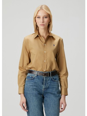 Polo Ralph Lauren Kahverengi Logo Nakışlı Gömlek