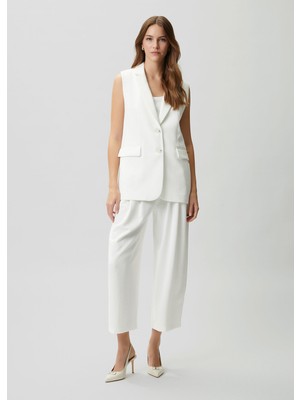  club kırık beyaz pileli twill pantolon