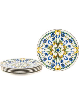 Mikasa Moor Provence Renkli Porselen 6'lı Pasta Tabağı Seti