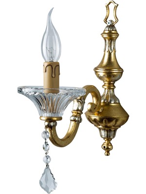 Bakara Collection Evoque Altın Gümüş Varaklı Döküm Bronz Tek Kollu Aplik