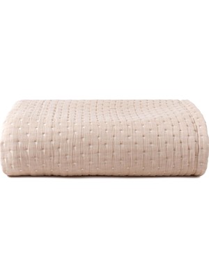 Barine Timeless Taupe Bej %100 Pamuk Noktalı Çift Kişilik Yatak Örtüsü 240 x 260 cm