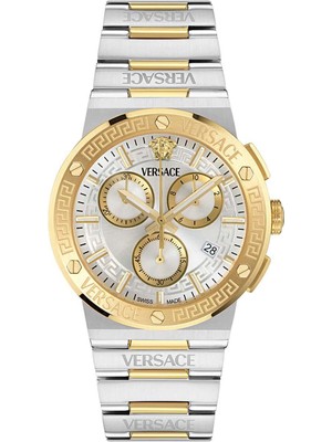 Versace VRSCVEKMA0525 Altın Rengi Metalik Gri Çelik Unisex Kol Saati