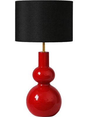 Tags Design Milot Bordo Ahşap Abajur