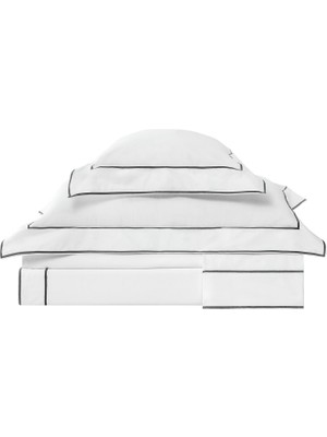 Valeron Duo Antrasit Işlemeli Saten King Size Nevresim Takımı 240 x 220 cm