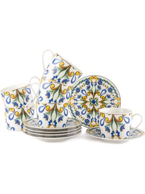 Mikasa Moor Provence Renkli Porselen 6'lı Çay Fincanı Seti