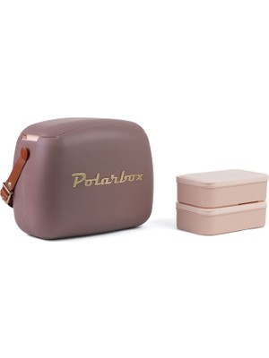 Polarbox Deri Kayışlı Mauve Gold Soğuk ve Sıcak Tutucu Yemek Çantası 6 Lt