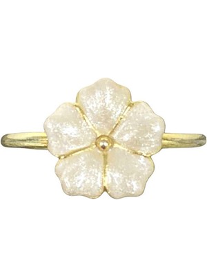 Alegoria Jewellery Bavella Beyaz Mineli 24 Ayar Altın Kaplama 925 Ayar Gümüş Kadın Yüzük