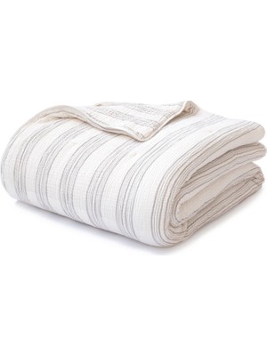 Barine Striped Comfy Mavi Beyaz Müslin Yorgan