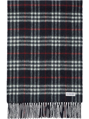 Burberry Reversible Check Lacivert Kaşmir Unisex Atkı