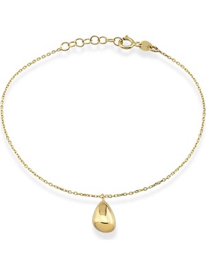 Orena Jewelry Teardrop Charm 14 Ayar Altın Kadın Bileklik