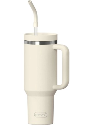 SipnJoy Bej Çelik Tumbler Termos 1200 ml