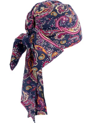 Sibi Hats Neli Şal Desenli Lacivert Vual Kadın Bandana